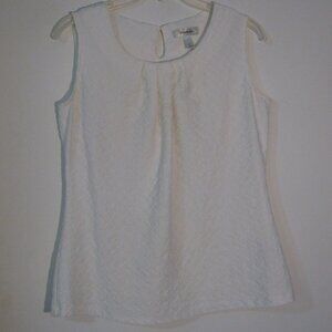 * dressbarn Dress Barn Blouse Medium White Textured Office Career Top